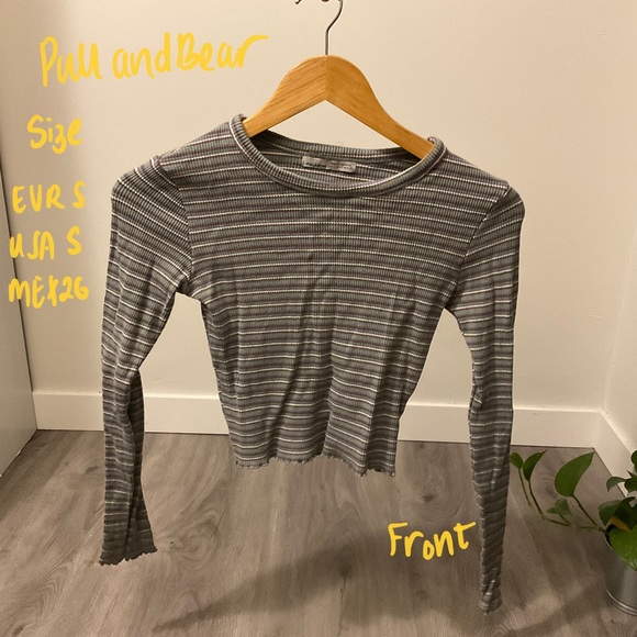 Pull&Bear Turquoise Long Sleeve Top - Picture 1 of 2